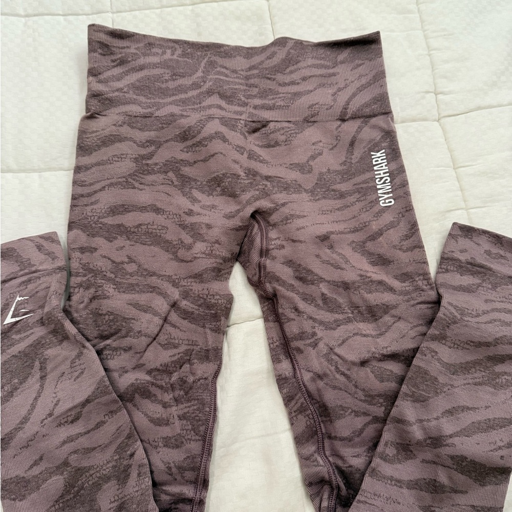 Gymshark Animal Print Leggings - Mauve